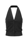 SWAYING 25 Early Autumn Halter Cashmere Vest SW-SW25PF1T16C3-SH Dark Gray